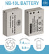 BM Premium (2 Pack NB-10L Battery for Canon PowerShot G1 X, G3-X, G15, G16, SX40 HS, SX50 HS, SX60 HS Digital Camera