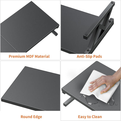 Dual Monitor Stand Riser, Large Wood Monitor Riser for 2 Monitors with Storage, Sturdy Wood & Steel Desktop Organizer