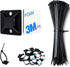 Strong Back-Glue Self Adhesive Cable Zip Tie Mounts Kit - 50 Set Cable Management Clips