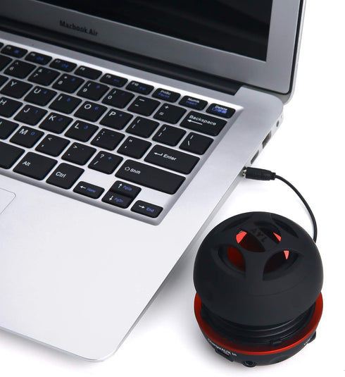 AYL Mini Speaker System - Portable Plug-in Speaker with 3.5mm Aux Input for Laptop, MP3, iPhone, iPad, Black