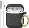 for Airpod Case & Airpods 2nd Generation Case, Cute Soft Silicone Full Protective Leopard Engraved Skin Cover (Black)