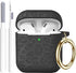 for Airpod Case & Airpods 2nd Generation Case, Cute Soft Silicone Full Protective Leopard Engraved Skin Cover (Black)