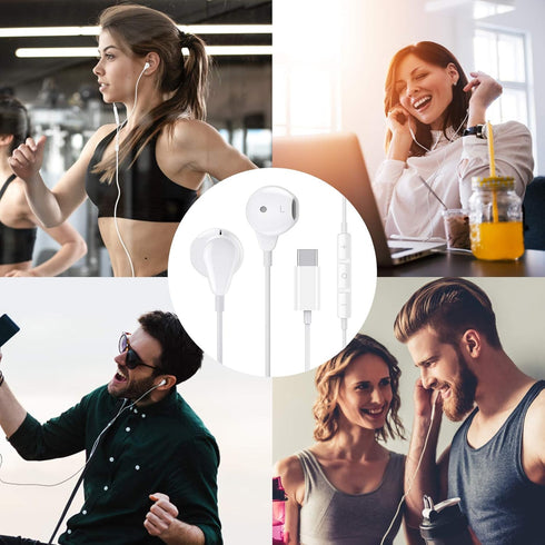 USB C Headphone for iPhone 15 Pro Max Plus, Galaxy S24, S23, S22, S21, S20, A53, A54, Samsung Flip, USB Type C Earphone