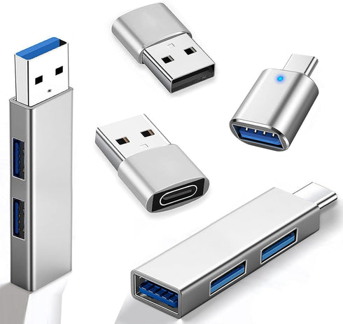 5 PCS USB C to USB Adapter, USB 3.0 Hub/Type C to USB Adapter/USB A to USB-C Adapter/USB Hub Splitter Extension for