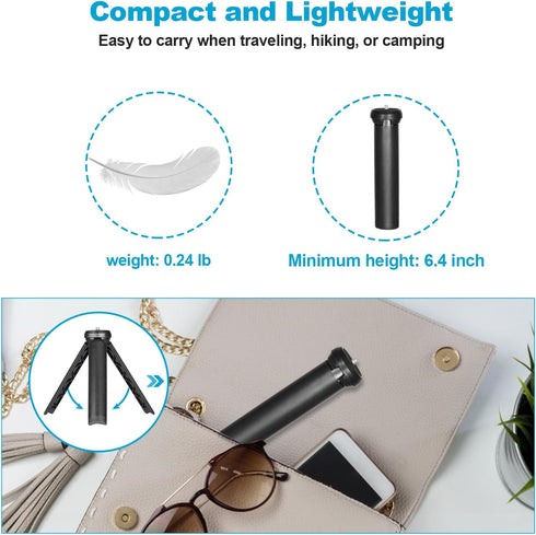 NexiGo Lightweight Mini Tripod for Camera/Phone/Webcam, Extendable Stand for Logitech Webcam C920 C922 C925e