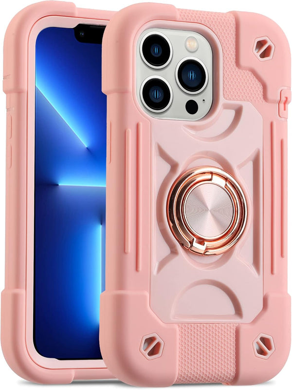 MARKILL Compatible with iPhone 13 Pro Max Case, 6.7 Inch with Ring Stand, Heavy-Duty Military Grade Shockproof Cover