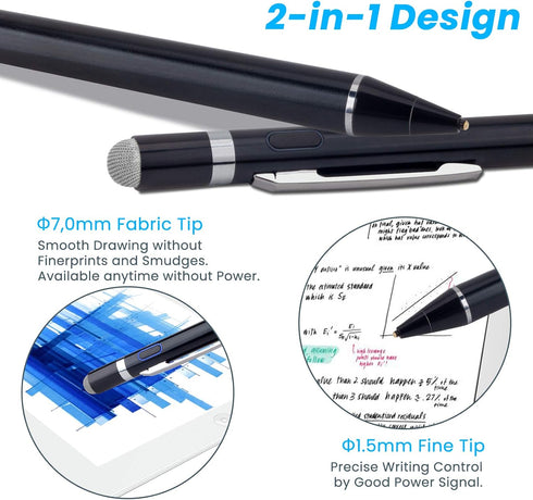 EDIVIA Digital Pencil for Amazon Fire HD 10 Tablet with 1.5mm Ultra Fine Tip, Black