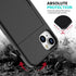 ZUSLAB Card Holder Slot Case for Apple iPhone 15 6.1 Inches 2023, Black Phone Wallet with 1 Tempered Glass Protector