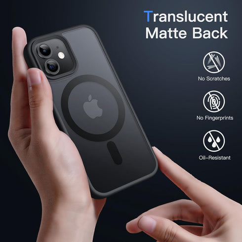 JETech Magnetic Case for iPhone 12 Mini 5.4-Inch, Black, Compatible with MagSafe, Slim Shockproof Phone Cover