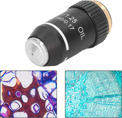 Microscope Objective Lens, 100X Magnification High Power Replacement Achromatic Lens for Borescopes
