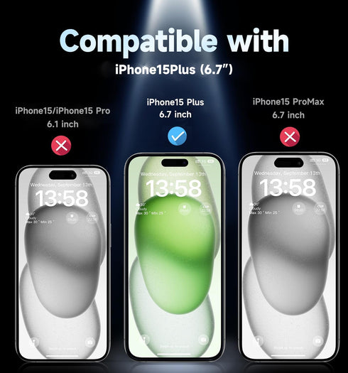 MAGIC JOHN 2 Pack for iPhone 15 Plus 6.7 inch Tempered Glass Screen Protector, Auto Dust-Elimination Installation, Bubble Free, Dynamic Island Compatible, HD Clear, Easy Installation