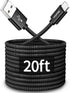 CLEEFUN 20ft USB Type C Cable, Nylon Braided USB A 2.0 Charger for Samsung Galaxy, L-G, Mo-to, Pixel, Switch & More.