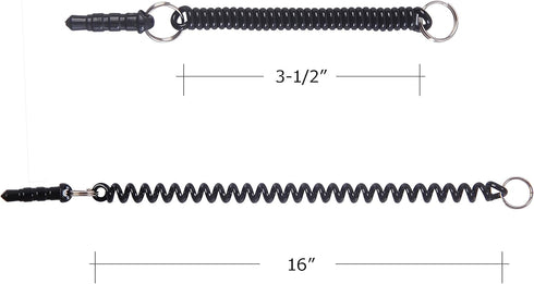 Wisdompro 10 Pack Stylus Tether, Detachable Elastic Coil Lanyards with 3.5mm Earphone Jack for Stylus Pens - Black