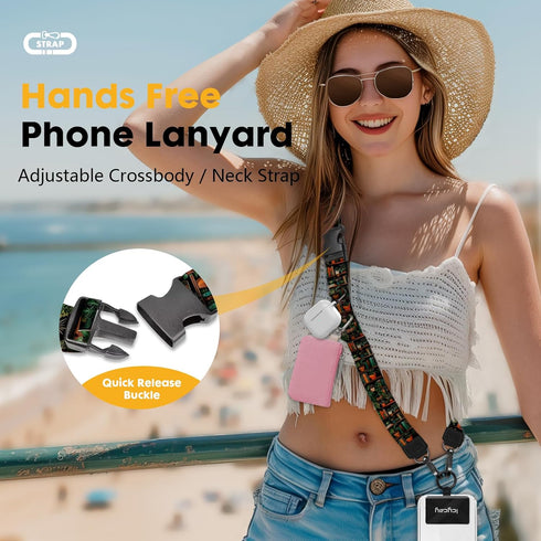 Icycay Phone Lanyard Crossbody, Plant Bookshelf Cell Phone Strap for Around The Neck Adjustable, Anti Theft Cute