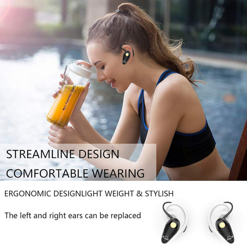 Bluetooth Headset, V5.0 Ultralight Wireless Headphone Cell Phone Earpiece with Mic, Volume Control, Handsfree Earbud,