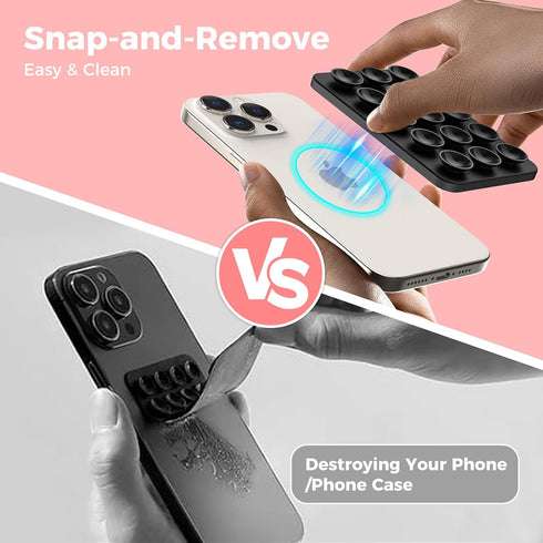 AHASTYLE Silicone Suction Phone Case Stand for iPhone 15/14/13/12 Series, Magnetic Suction Cup Mount for TikTok Videos