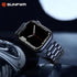 SUNFWR Stainless Steel Watch Band, Dark Blue 42mm/44mm for Apple Watch Series 9/8/7/6/5/4/3/2/1/SE, Adjustable