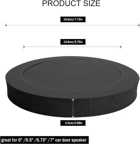 VOFONO 4PCS Speaker Fast Rings - 6.5 inch Car Speaker Foam Baffles Enhancer System for 6" and 6.5" Speakers