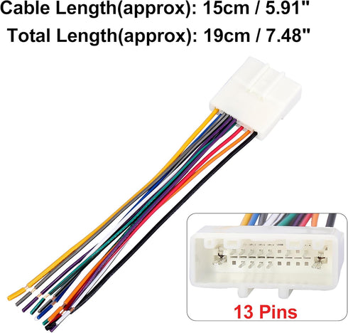 X AUTOHAUX 70-7552 Car Stereo CD Player Wiring Harness Adapter Plug for Nissan NV2500 (2012-2016)