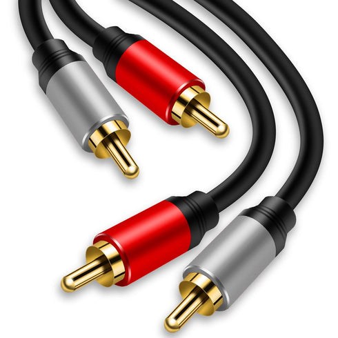 Tan QY 2RCA to 2RCA Cable 40Ft, Gold-Plated 2 RCA Male to