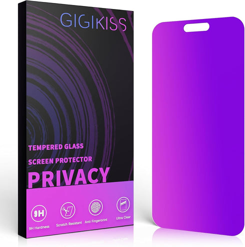 iPhone 15 Pro Max Privacy Screen Protector 6.7" - Purple Gradient, Anti-Spy, Anti-Blue Light, HD Tempered Glass, Easy