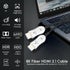 8K 2.1 25ft, 48Gbps, 8K@60Hz 4K@120Hz, 2.2&2.3, 3D, PS4/PS5 Fiber Optic HDMI Cable Active HDMI Cable Slim, High Speed