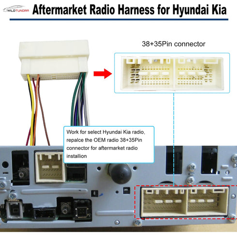 2015-2020 2016-2020 K2 K3 K4 Car Radio Wiring Harness for Hyundai KIA with Radio Antenna Adapter Aftermarket Car Stereo
