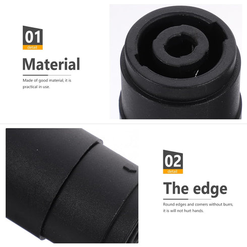 EXCEART 2pcs Black Audio Speaker Plug Twist Lock Female to Female Connector 4 Pole Coupler