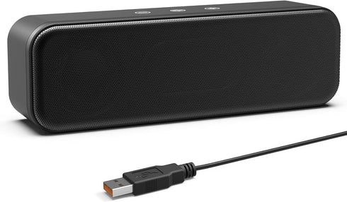 LIELONGREN USB Computer Speakers for Desktop, Small Soundbar with Hi-Quality Sound, Loud Volume, Rich Bass