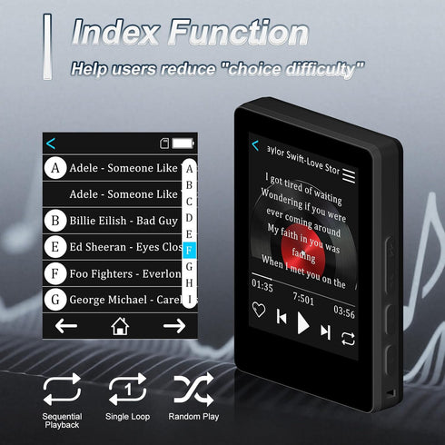 VANSING MP3 5.2 MP3 512GB(Black) Portable Player with Speaker, Mini Bluetooth Player with Headphone Jack,Independent