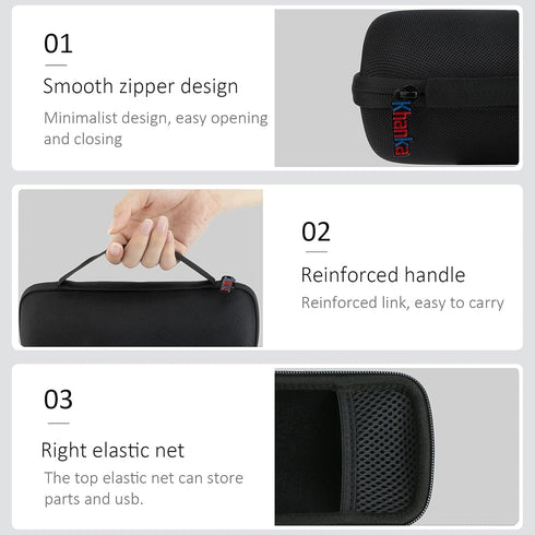 Khanka Hard Travel Case for Ortizan Portable Bluetooth Speaker, IPX7 Waterproof, Case Only, Black