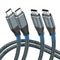 Twozoh 3.3FT USB C to USB C Cable 20Gbps, 100W PD Fast Charging, 4K Video Output, 2-Pack (Grey)