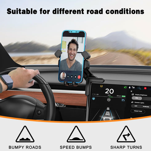 Tesla Phone Mount, Adjustable 360° Car Phone Holder Compatible with Model 3/Y, for iPhone 15 14 13 Series and All Phones