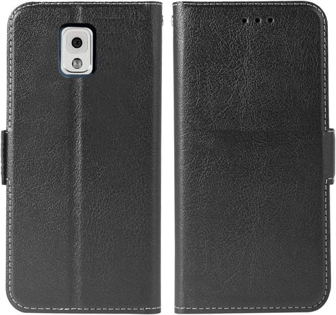 Samsung Galaxy Note 3 Wallet Case, Wrist Strap Lanyard Leather Flip Cover with Card Holder Stand for Galaxy Note3 N9005