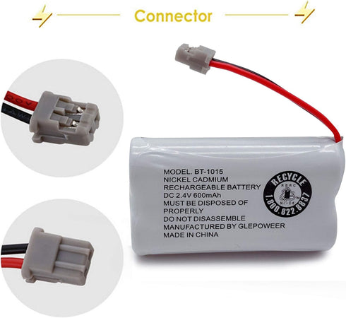 BT1015 BT1007 Cordless Phone Battery - Compatible for Uniden DCX150 DECT1500 D1484 (3 Pack)