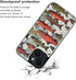 ZHANLEI 15 Salmon Printed Phone Wallet Case for iPhone Case, Flip PU Leather Shockproof Phone Cases Cover with Card