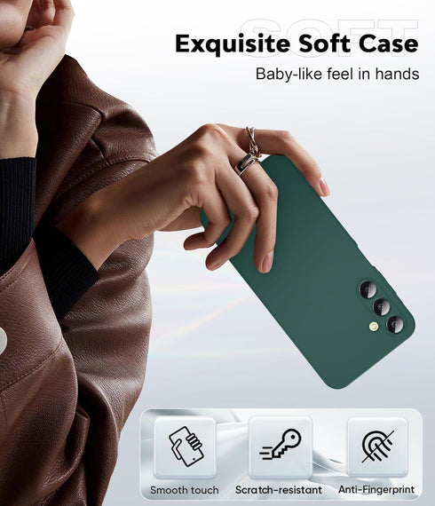 LeYi Shockproof Protective Anti-Scratch Phone Case for Galaxy A25 with 2 PCS Screen Protector (Green)