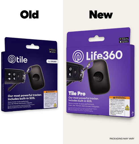 Life360 1-Pack Tile Pro - Powerful Bluetooth Tracker, Key Finder and Item Locator for Keys, Bags and More. Both iOS