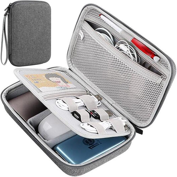 Hard Electronic Organizer Travel Bag, Waterproof Shockproof Case for Power Bank, Adapters, Chargers, Cables, Flash