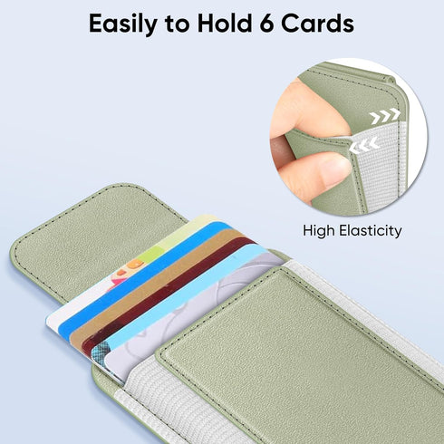 FINPAC MagSafe Wallet, Magnetic Card Holder for iPhone 15/14/13/12 Series, RFID Blocking, Slim Leather Wallet (Bamboo