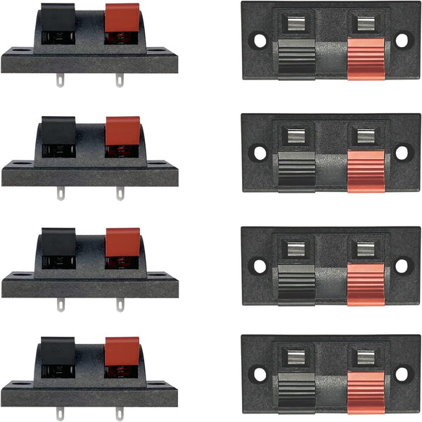 YukiHalu High Current 8A Capacity, 2 Way Stereo Speaker Terminal Connectors, Pack of 8