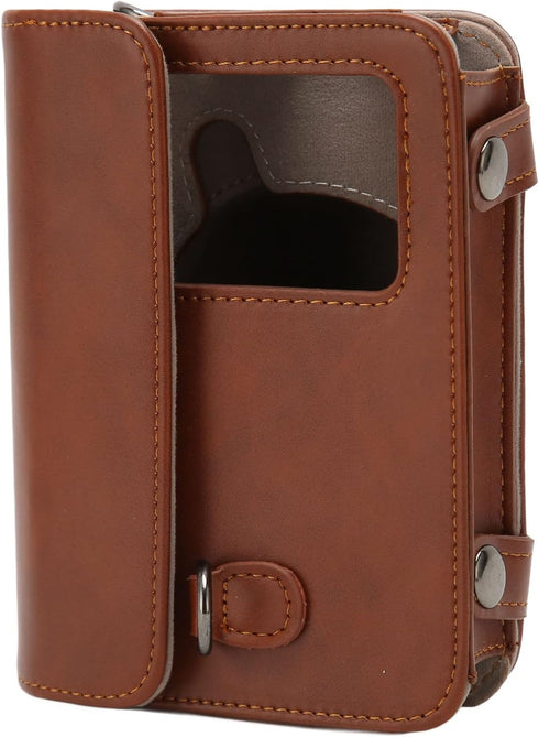 Retro Camera Case, Mini Shot 3 PU Leather Waterproof Handbag, Lightweight Camera Backpack for Women, Brown Camera Case