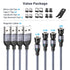 4 Pack Magnetic Charging Cable (3.3ft/6.6ft/6.6ft/10ft) - 540 Rotating, 3-in-1 Nylon Braided for Micro, Type C,