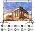 Sunset Greece Parthenon Background, Historical Building Photography Backdrop, 7x5ft Vinyl Wallpaper for Studio Props
