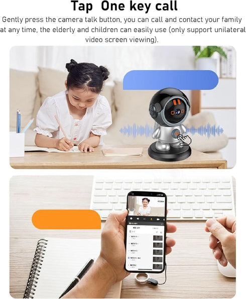 Sanpyl Indoor Camera, 1080P Robot Camera for Home Security, Pet Camera Baby Monitor with APP, Smart Rotatable Camera