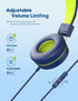 iClever Kids Headphones with Microphone, 85dB/94dB Volume Limited, Stereo 3.5mm Jack, Tangle-Free Wired Headphones for