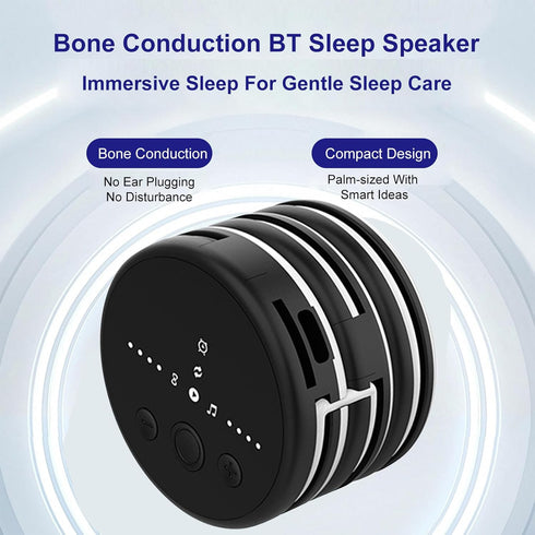 Gugxiom Foldable Bone Conduction Music Box for Sleep, Wireless Bluetooth Speaker with White Noise & Timer, Portable