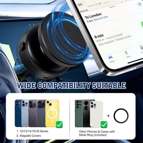 FunApricity 360 Rotatable Car Magnetic Phone Holder,Electric Vacuum Magnetic Suction Car Phone Mount,Magnetic