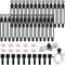 48Pcs Cord Organizer Kit, Reusable Silicone Cable Ties and Strong Adhesive Clips for Cable Management (Black)