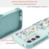 Samsung Galaxy S23 FE 5G Case: Slim TPU Bumper with Cute Floral Design + Screen & Camera Lens Protectors (Mint